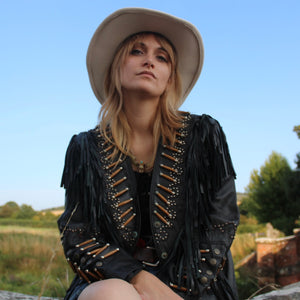 Beaded tasseled frill jacket