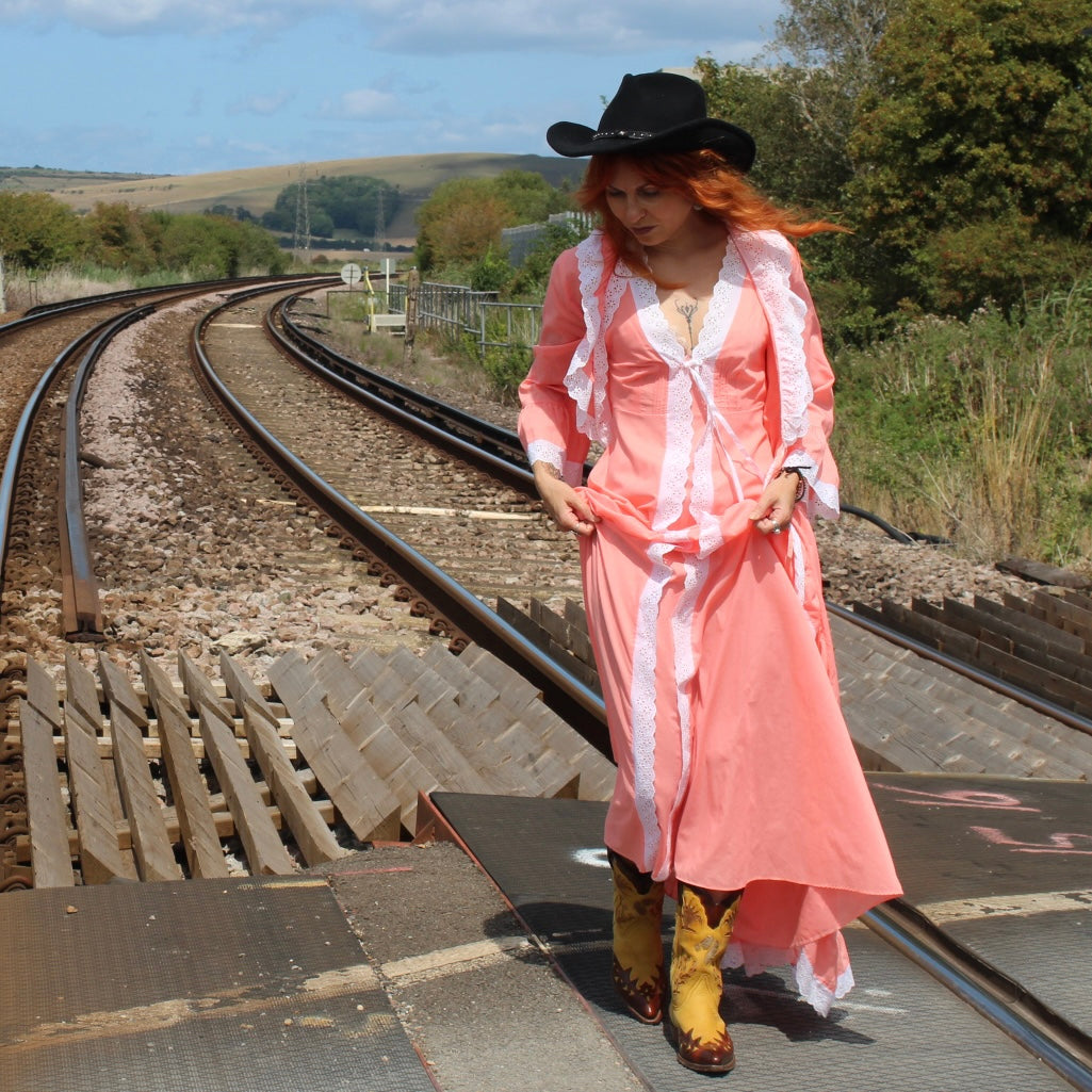 Pink western glamour saloon dress