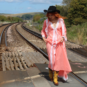 Pink western glamour saloon dress
