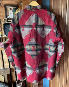 Southwest Woven jacket in Red / Cream