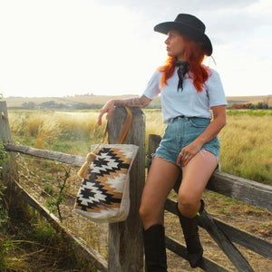 Cream, Black & Tan Western Tote