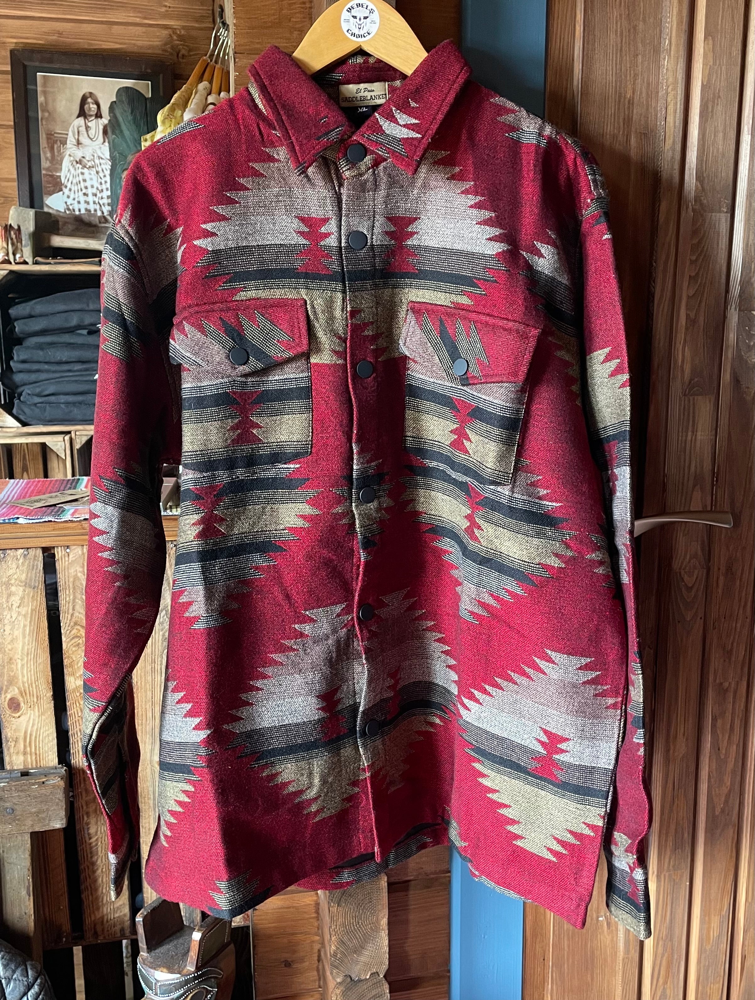 Southwest Woven jacket in Red / Cream