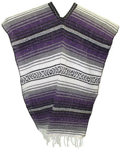 Traditional Mexican Poncho - Purple