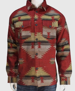 Southwest Woven jacket in Red / Cream