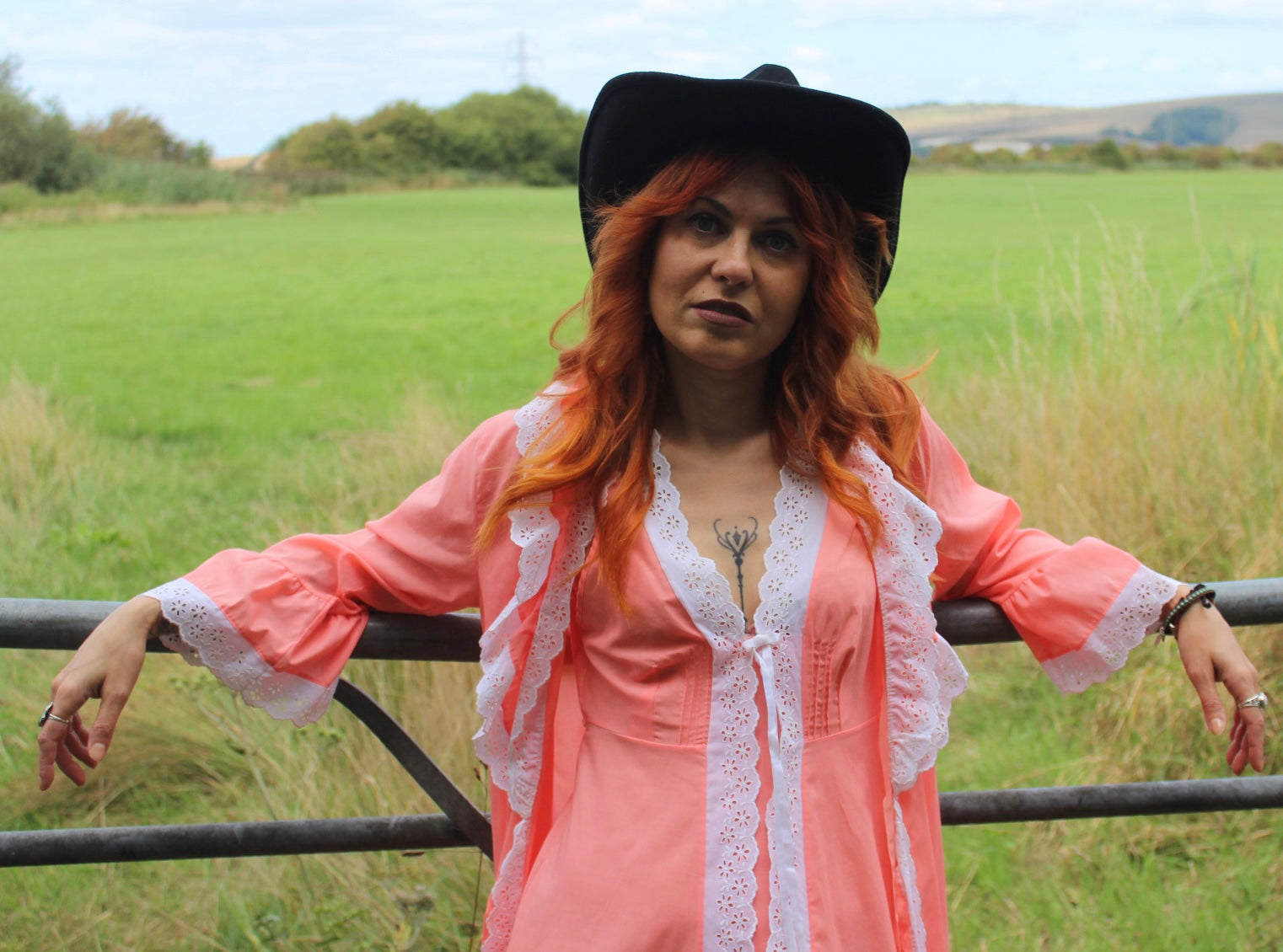 Pink western glamour saloon dress