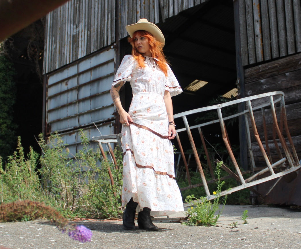 White long prairie dress