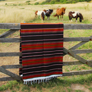 Mexican isla serape brown blanket