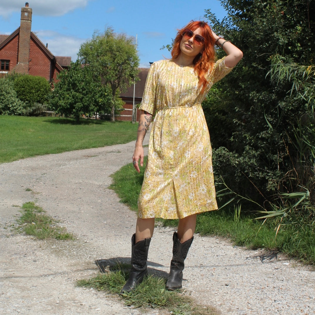 Light yellow western prairie dress