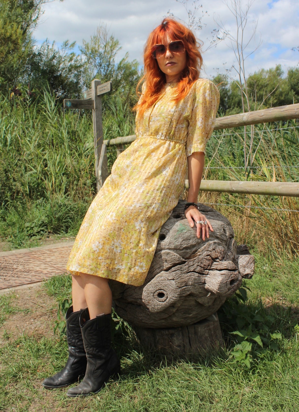 Light yellow western prairie dress
