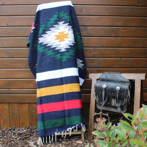 Blue Custom Mexican Diamond Blanket