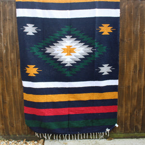 Blue Custom Mexican Diamond Blanket