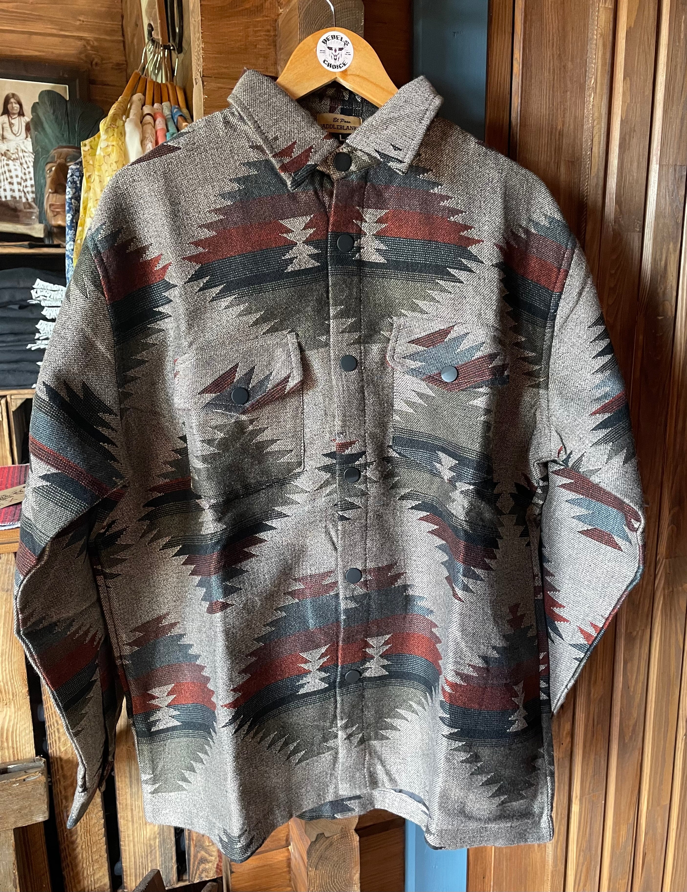 Southwest Woven jacket in Grey /Olive