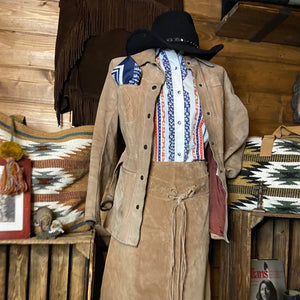 70s wrangler suede jacket with buttons and front pockets