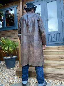 Brown leather vintage ranger coat