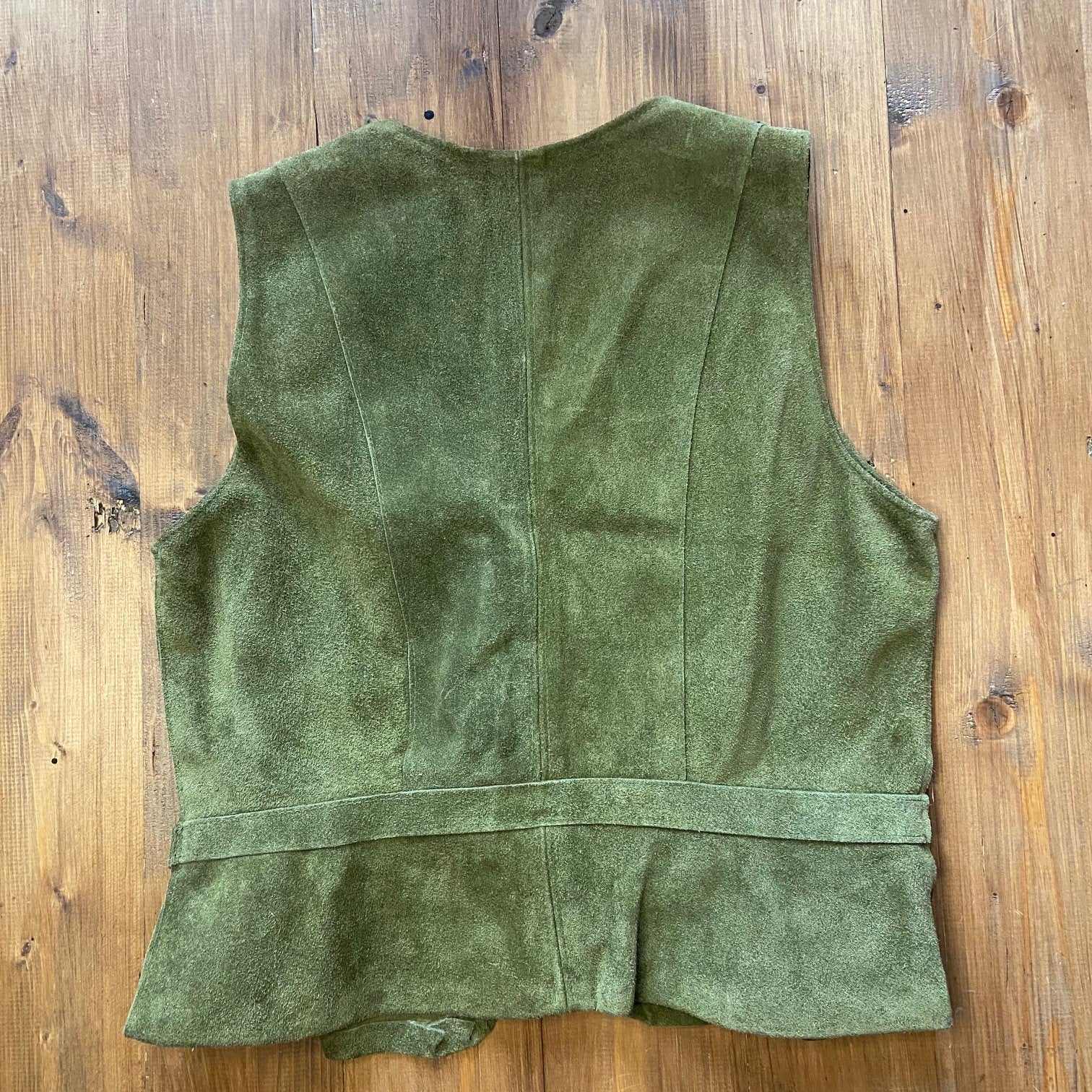 70s Suede Two piece in moss green