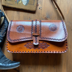 vintage leather shoulder bag