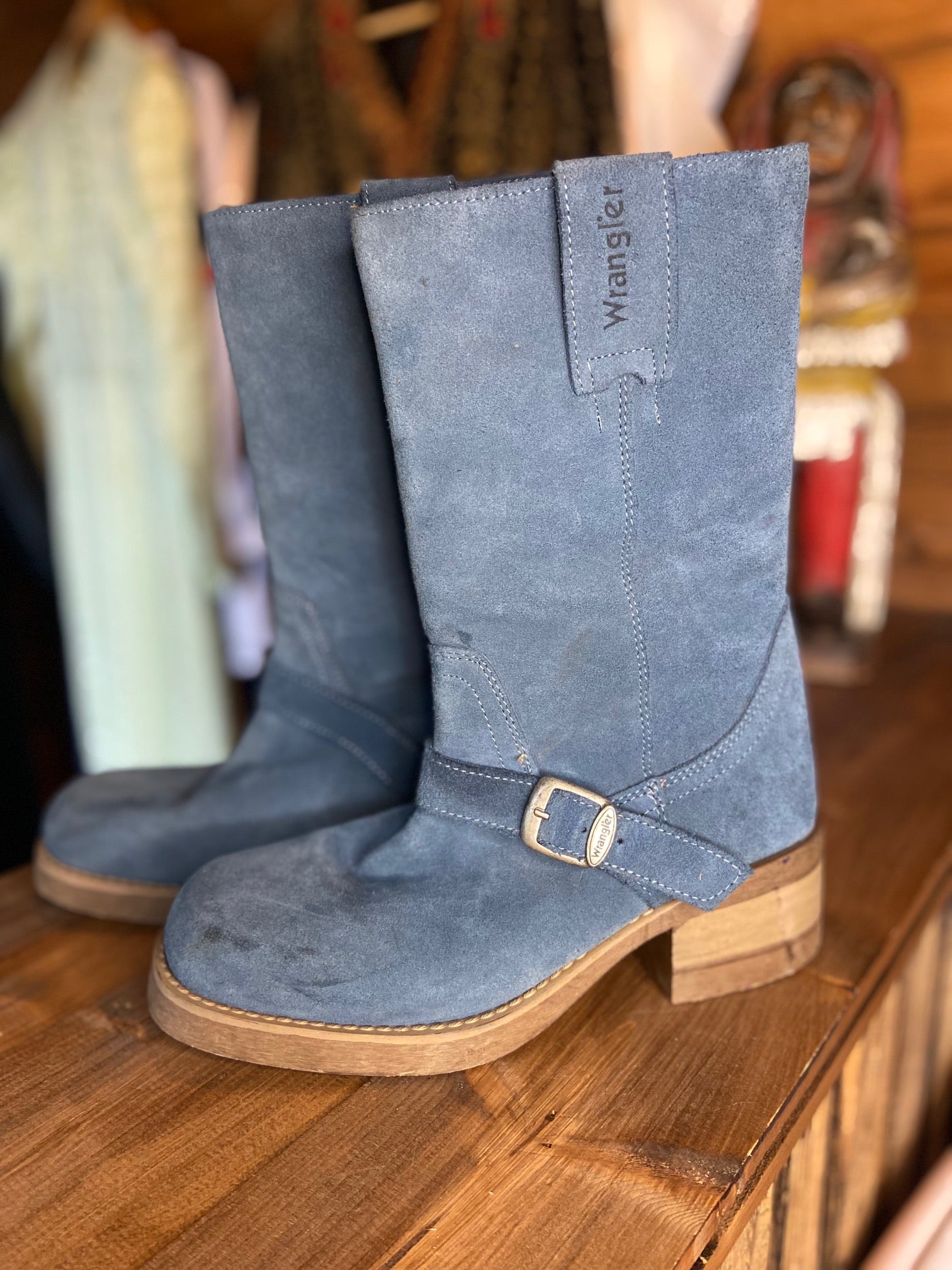 Vintage blue wrangler boots