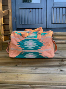 Orange, Green & Pink Aztec Duffel Bag