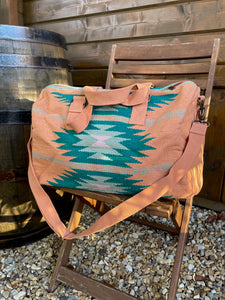 Orange, Green & Pink Aztec Duffel Bag