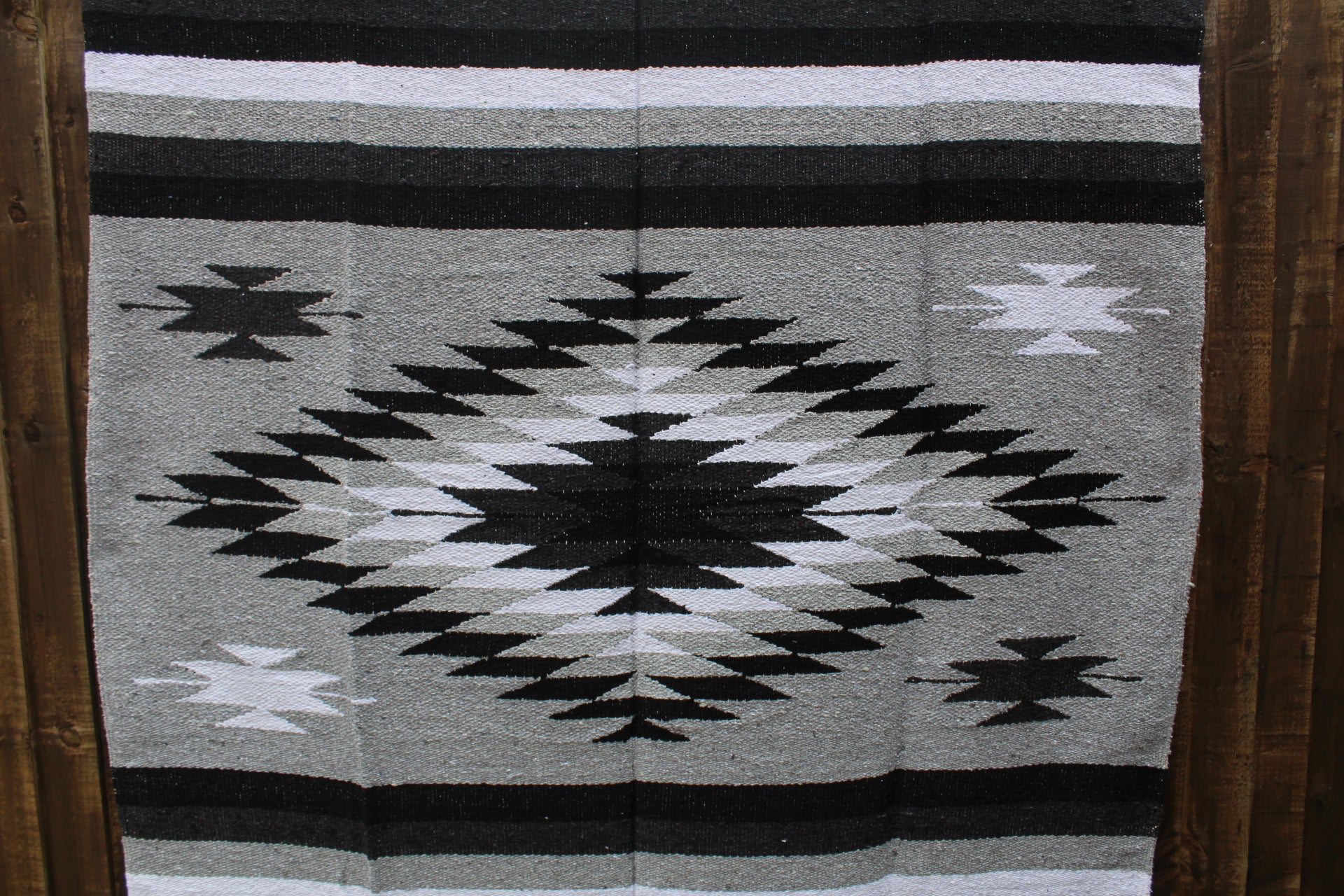 Midnight grey black white diamond mexican blanket