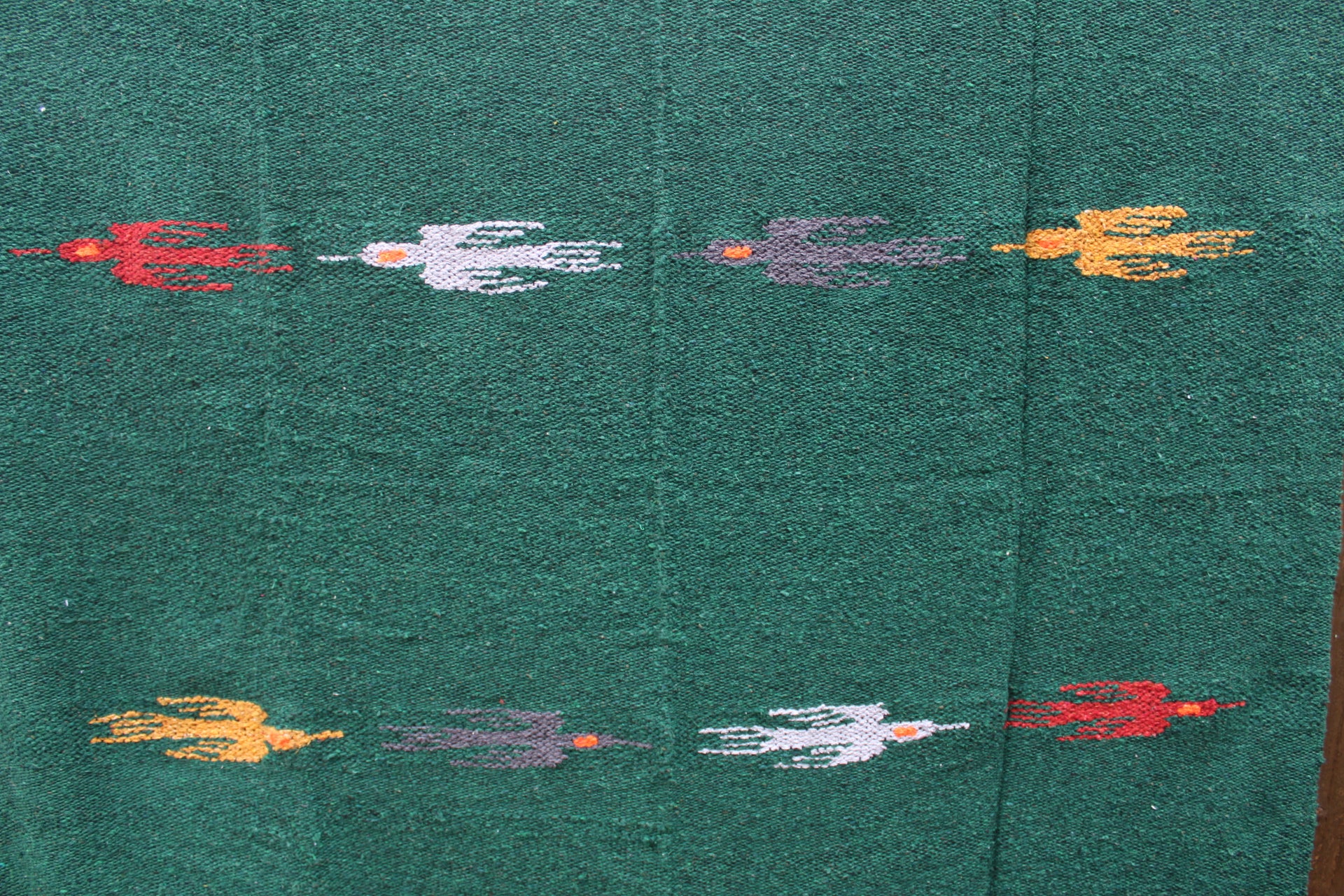 Dark Forest Green Thunderbird Blanket Vintage Style