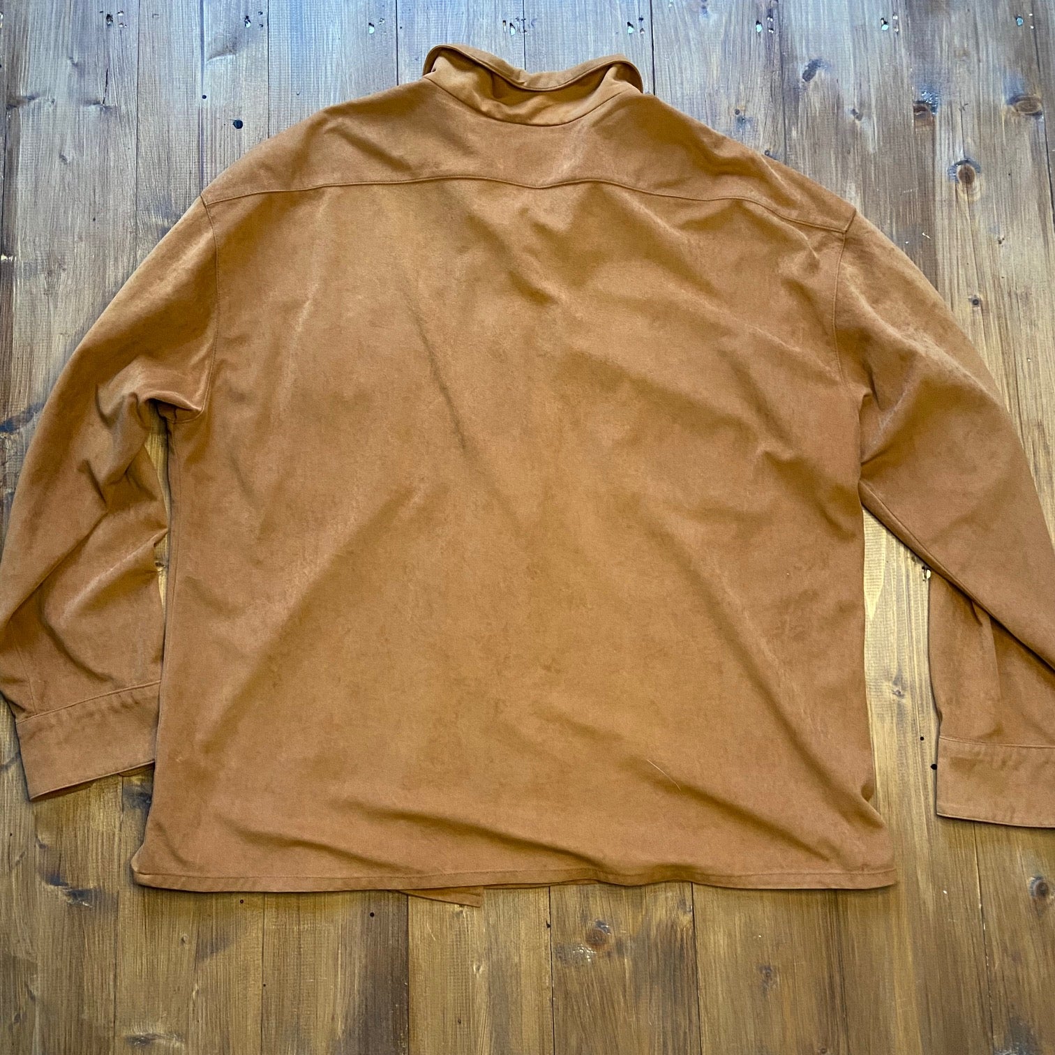 Brown sued shirt with aztec embroidery