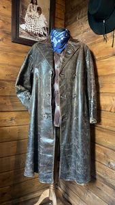 Brown leather vintage ranger coat