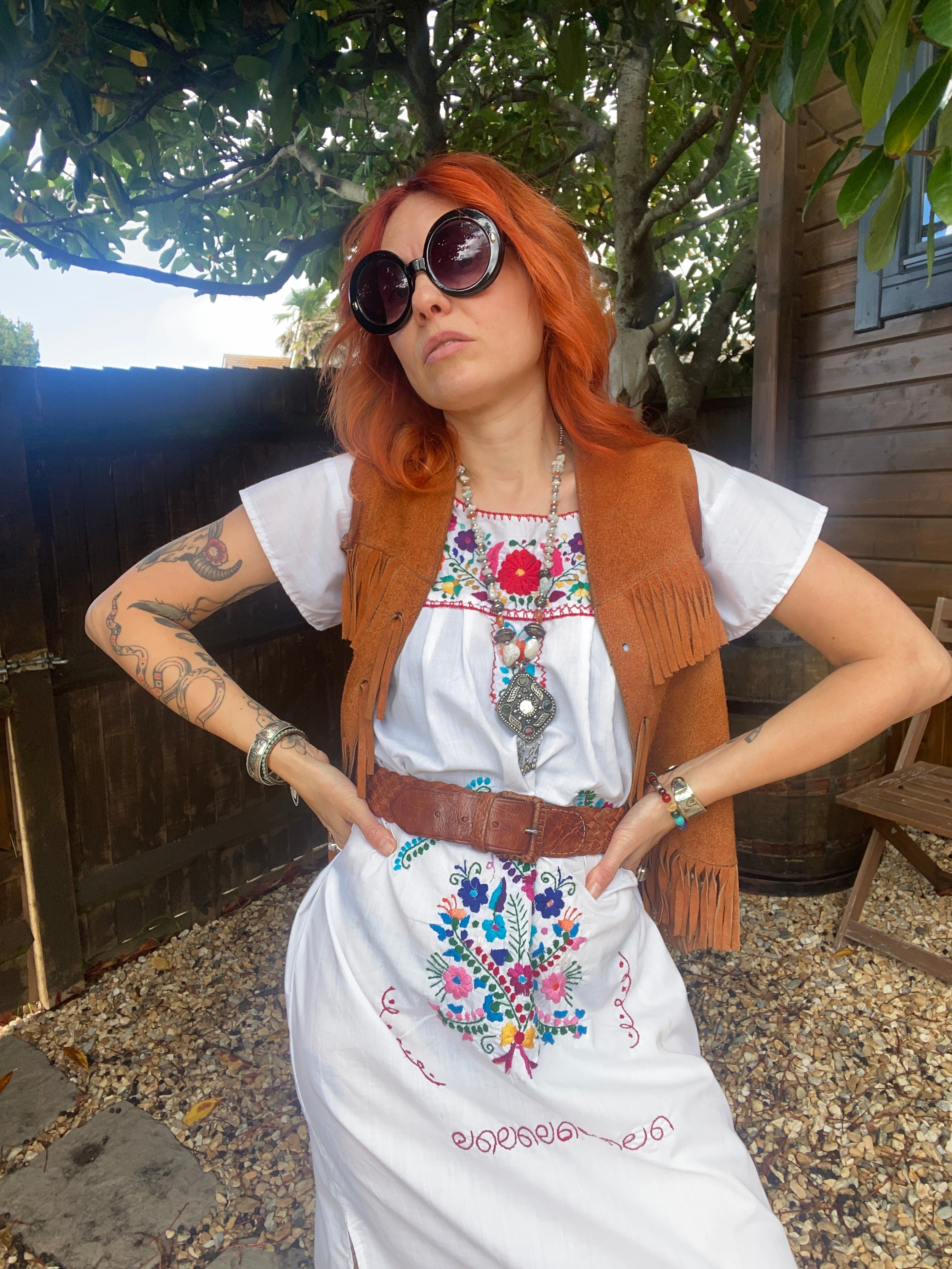 Vintage embroidered midsummer dress