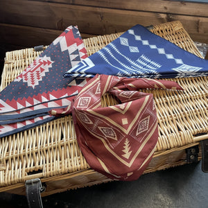 Aztec bandana burgundy and white