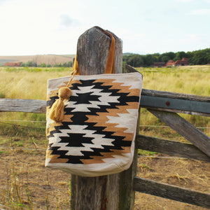 Cream, Black & Tan Western Tote