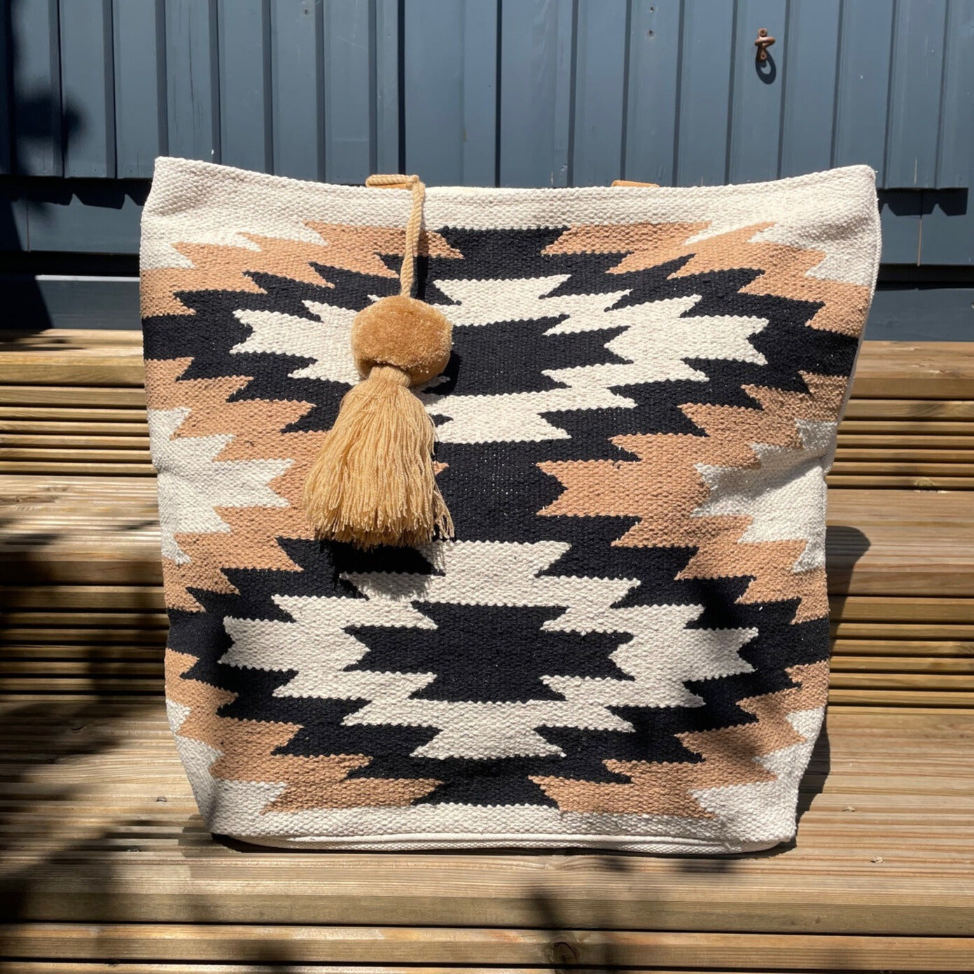Cream, Black & Tan Western Tote