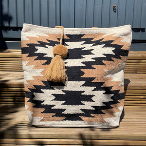 Cream, Black & Tan Western Tote