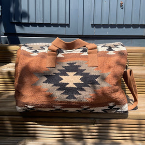 Rust, Olive & Cream Aztec Duffel