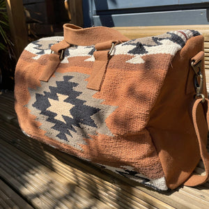 Rust, Olive & Cream Aztec Duffel