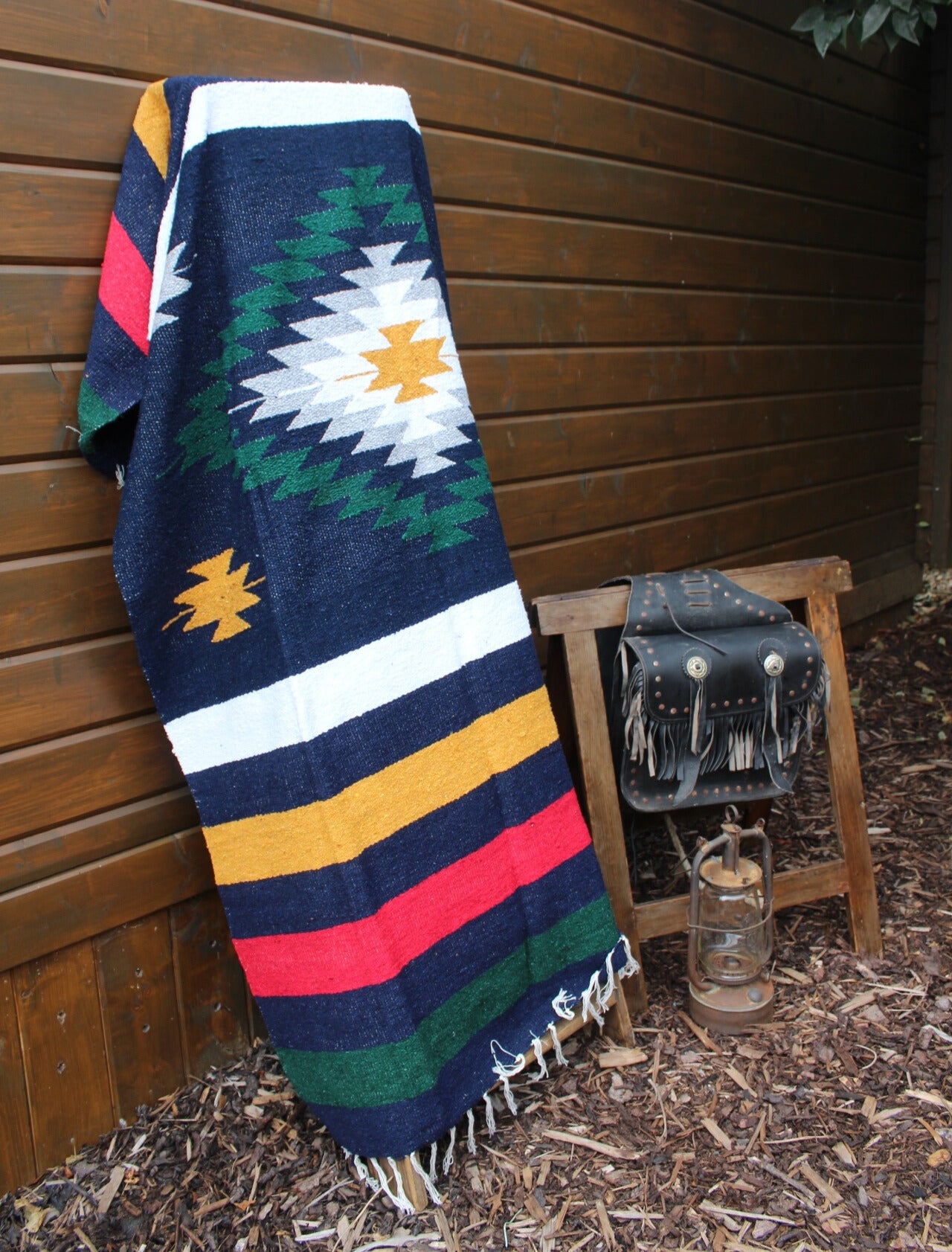Blue Custom Mexican Diamond Blanket
