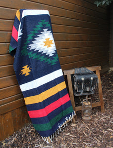Blue Custom Mexican Diamond Blanket