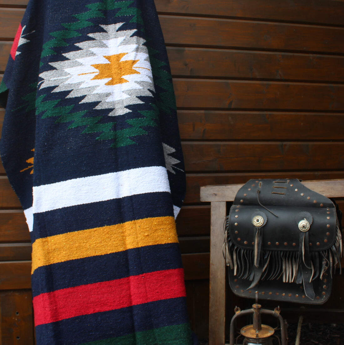 Blue Custom Mexican Diamond Blanket