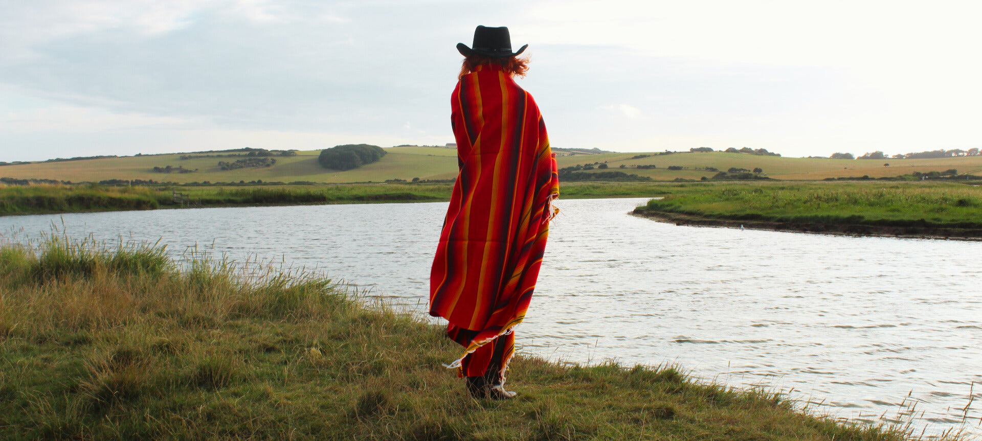 Fire serape red mexican blanket