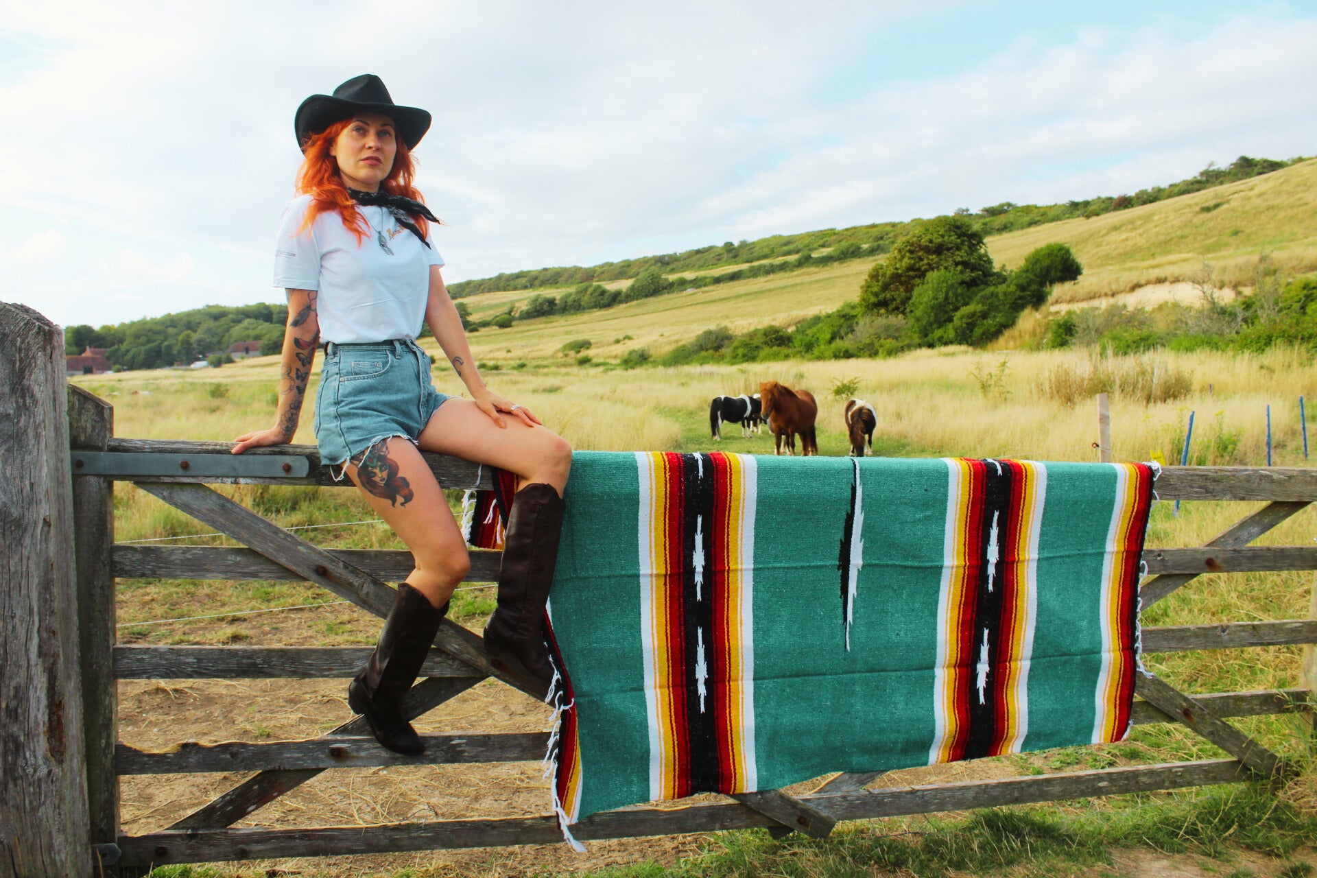 Turquoise sunset baja diamond blanket