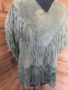 Vintage Western Tassel suede Poncho