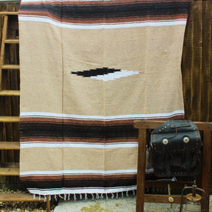 Sand & Stone Khaki Mexican Diamond Blanket