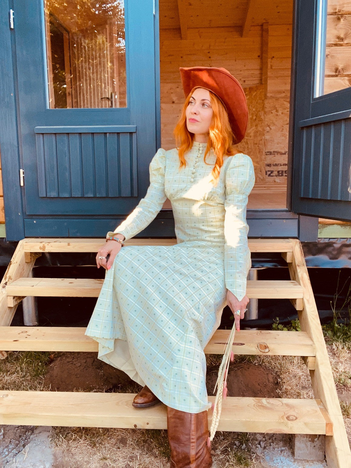 70s Western style prairie maxi dress