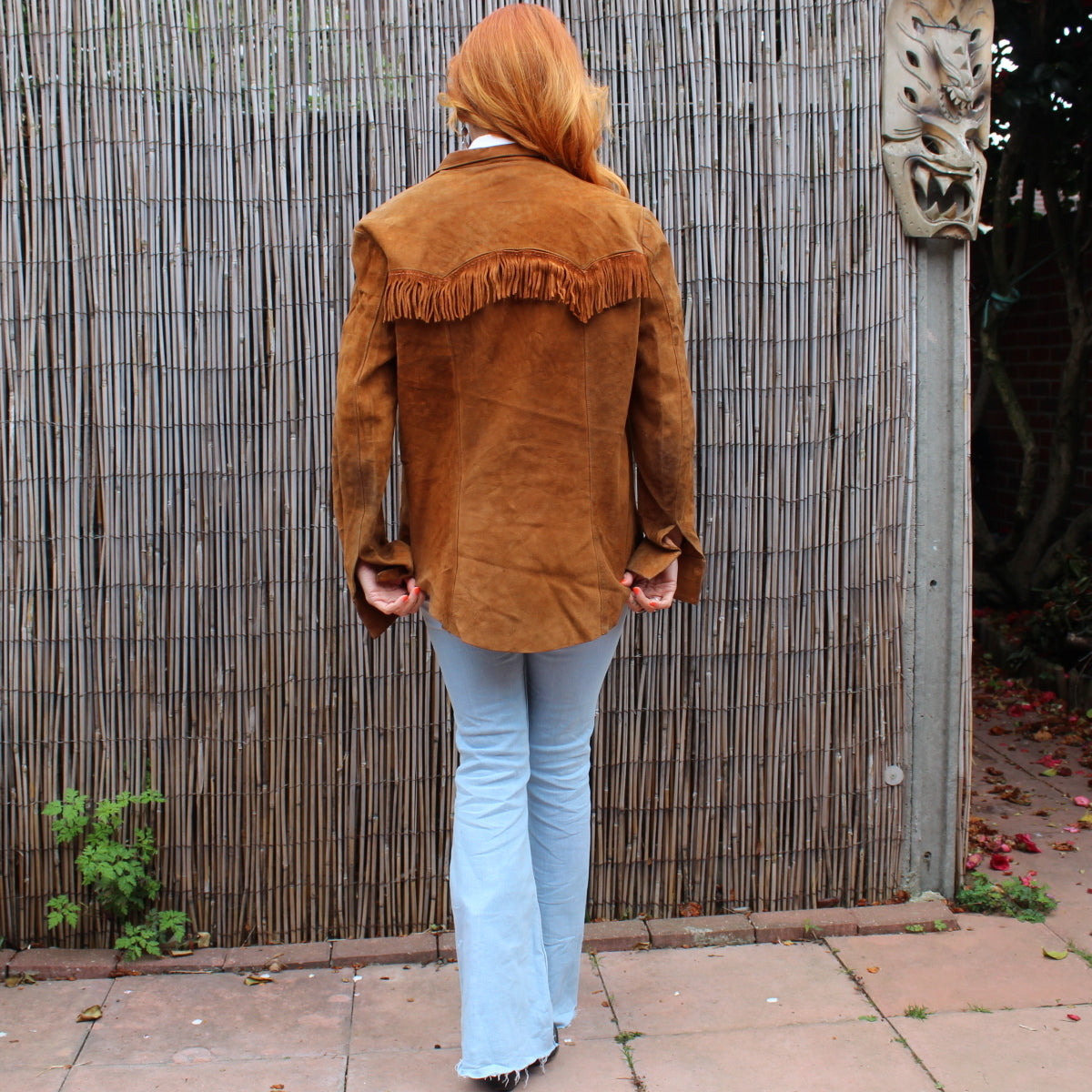Vintage western suede tassel jacket