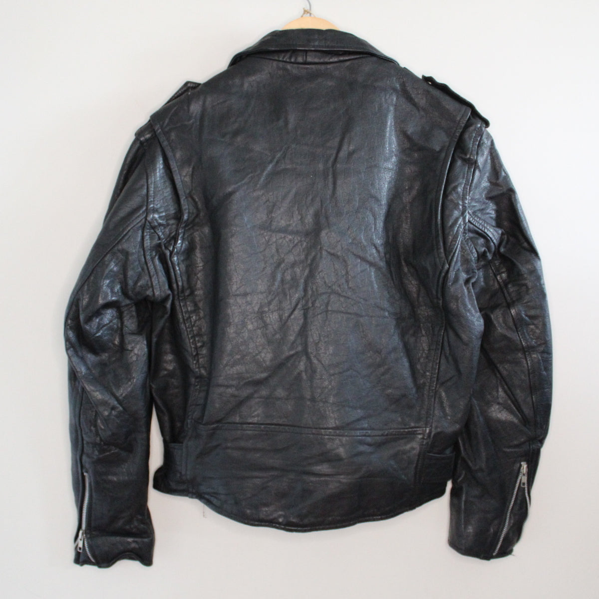 Vintage leather 80s biker jacket