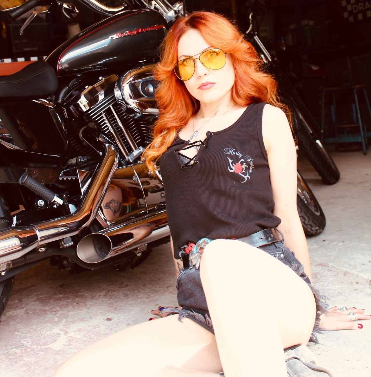Vintage women biker tank top