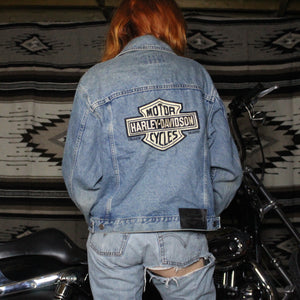 Vintage Harley patch logo denim jacket
