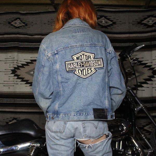 Vintage Harley patch logo denim jacket Rebels Choice Vintage