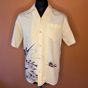 Vintage replica by geronimo clothing catalina swordfish cream shirt