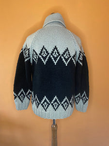 Mens vintage heavy wool zip up jumper